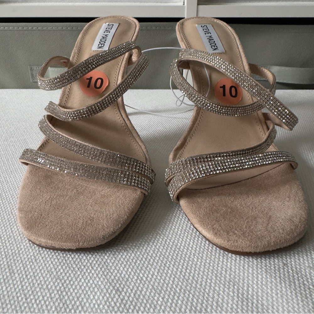 Steve Madden NWT Frankee Rhinestone Stiletto Heels 10 - Picture 5 of 13